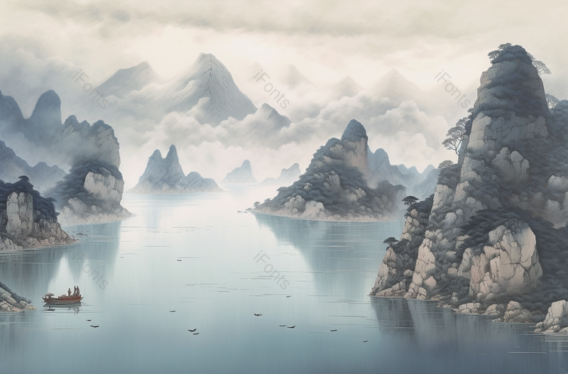 极简主义山水水墨画,插画/手绘图,插画/手绘图库,插画/手绘图下载,插画/手绘